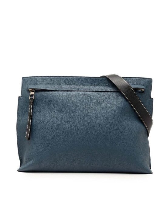 Loewe Handbags - Loewe Anagram T Messenger Bag Crossbody Bicolor Navy Leather